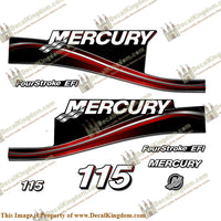 Mercury 115hp "Fourstroke EFI" Decals - 2005 (Red)