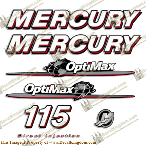 Mercury 115hp "Optimax" Decals - 2007-2012
