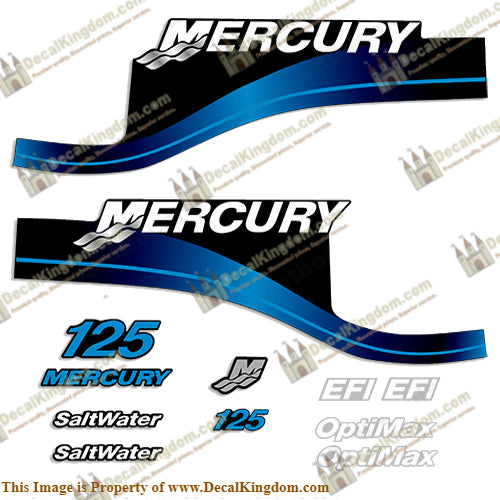 Mercury 125hp EFI/Optimax Decal Kit (Blue) - Boat Decals from DecalKingdom Mercury 125hp EFI/Optimax Decal Kit (Blue) outboard decal Mercury 125hp EFI/Optimax Decal Kit (Blue) vintage decals