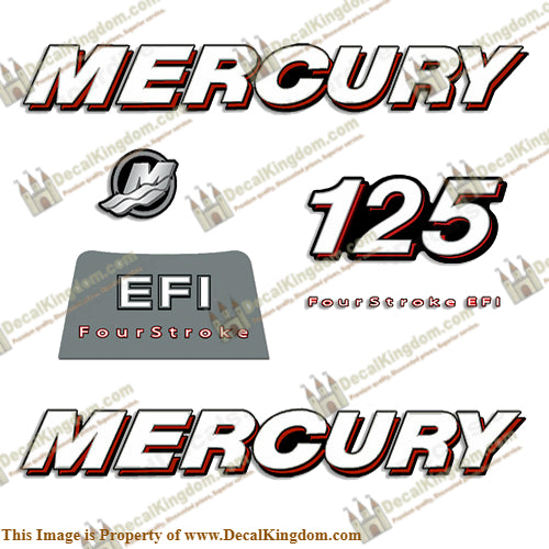 Mercury 125hp "FourStroke EFI" Decals - 2006-2012