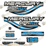 Mercury 135hp Optimax Decals - 1999 (Blue)