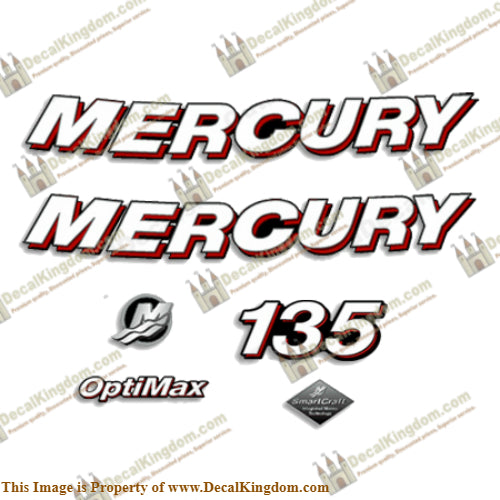 Mercury 135hp "Optimax" Decals - 2006