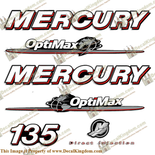 Mercury 135hp "Optimax" Decals 2007 - 2012