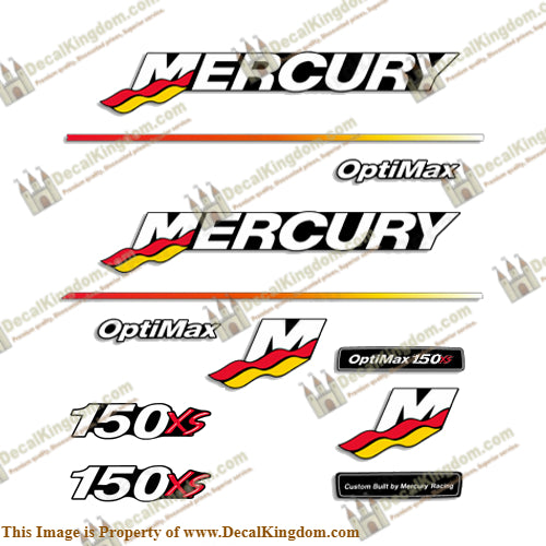 Mercury 150XS Racing Decal Kit - 2003 - 2004 - Boat Decals from DecalKingdom Mercury 150XS Racing Decal Kit - 2003 - 2004 outboard decal Mercury 150XS Racing Decal Kit - 2003 - 2004 vintage decals