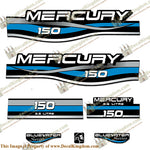 Mercury 150hp 2.5L Bluewater Series Decal Kit (Blue)