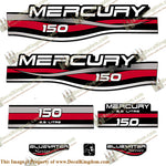 Mercury 150hp 2.5L Bluewater Series Decal Kit (Red)