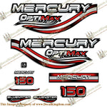 Mercury 150hp Optimax Decals - 1999 (Red)