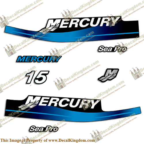 Mercury 15hp SeaPro Decals (Blue)