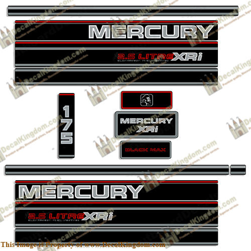 Mercury 175hp BlackMax Decal Kit - 1995