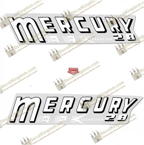 Mercury 1958 22HP Mark 28 Decal Kit - Boat Decals from DecalKingdom Mercury 1958 22HP Mark 28 Decal Kit outboard decal Mercury 1958 22HP Mark 28 Decal Kit vintage decals