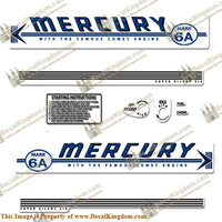 Mercury 1959 Mark 6A Blue Decals - Boat Decals from DecalKingdom Mercury 1959 Mark 6A Blue Decals outboard decal Mercury 1959 Mark 6A Blue Decals vintage decals