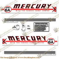 Mercury 1959 Mark 6A Red Decals - Boat Decals from DecalKingdom Mercury 1959 Mark 6A Red Decals outboard decal Mercury 1959 Mark 6A Red Decals vintage decals