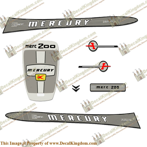 Mercury 1963 20HP Outboard Engine Decals