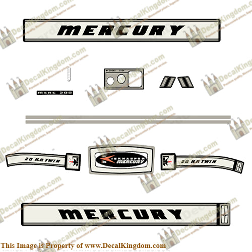 Mercury 1966 20HP Outboard Engine Decals