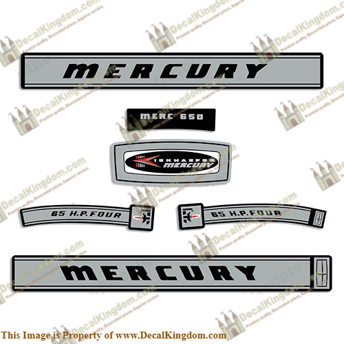 Mercury 1966 65HP Outboard Engine Decals