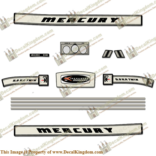 Mercury 1966 9.8HP Outboard Engine Decals