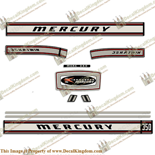 Mercury 1967 35HP Outboard Engine Decals