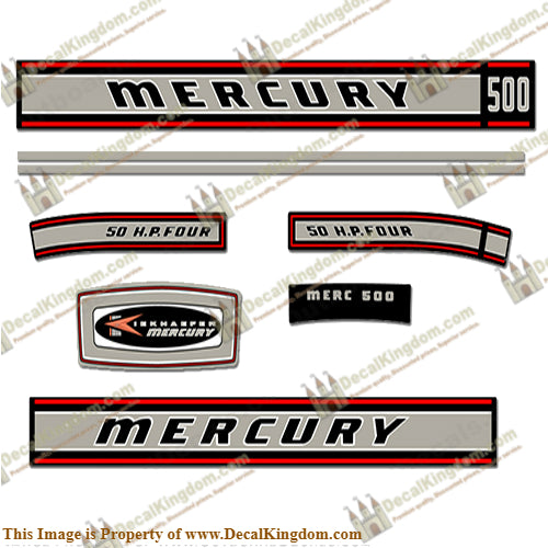 Mercury 1967 50HP Outboard Engine Decals
