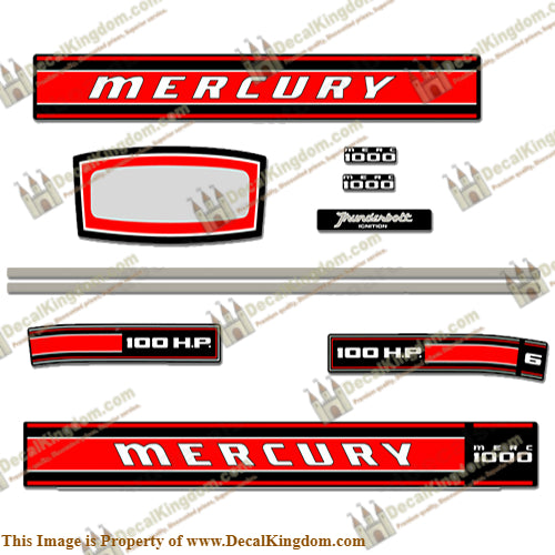 Mercury 1969 100HP Decal Kit