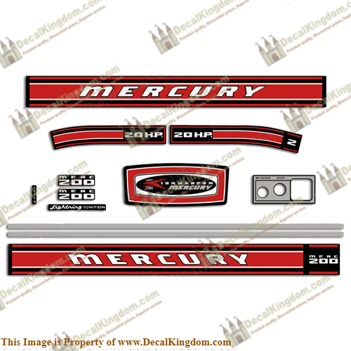 Mercury 1969 20HP Outboard Engine Decals