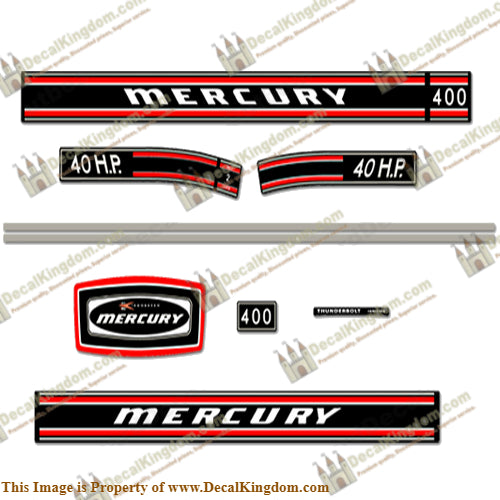 Mercury 1971 40HP Outboard Engine Decals
