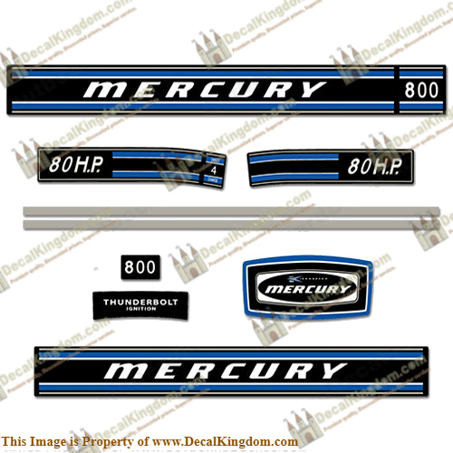 Mercury 1972 80HP Outboard Engine Decals