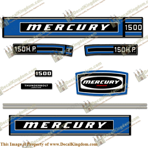 Mercury 1974 150hp Outboard Engine Decals