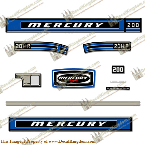 Mercury 1974 20hp Outboard Engine Decals