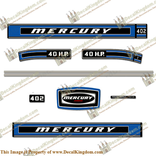 Mercury 1974 40hp Outboard Engine Decals