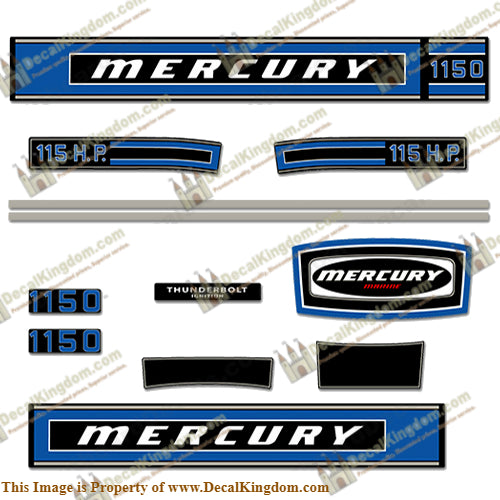 Mercury 1975 115HP Outboard Engine Decals