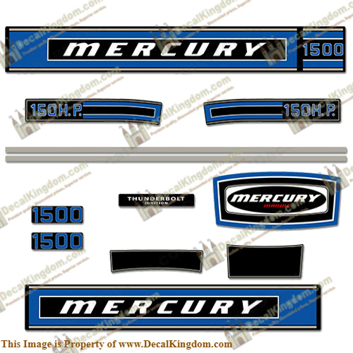 Mercury 1975 150HP Outboard Engine Decals