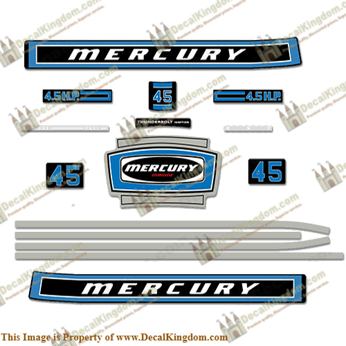 Mercury 1975 Outboard Decal Kit (Multiple Sizes Available)