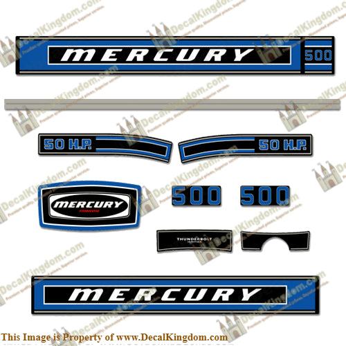Mercury 1975 50HP Outboard Engine Decals