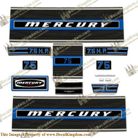 Mercury 1975 7.5HP Outboard Engine Decals