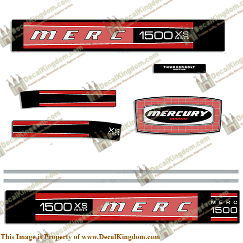 Mercury 1976 1500XS (115hp) Outboard Decal Kit