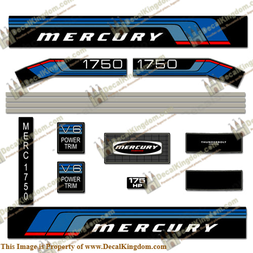 Mercury 1976 175HP Outboard Engine Decals