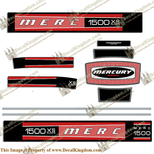 Mercury 1977-1978 1500XS (115hp) Outboard Decal Kit