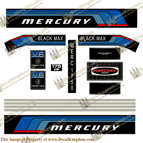 Mercury 1977 175HP Outboard Engine Decals