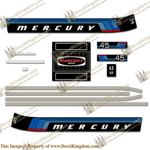 Mercury 1977 4.5HP Outboard Engine Decals