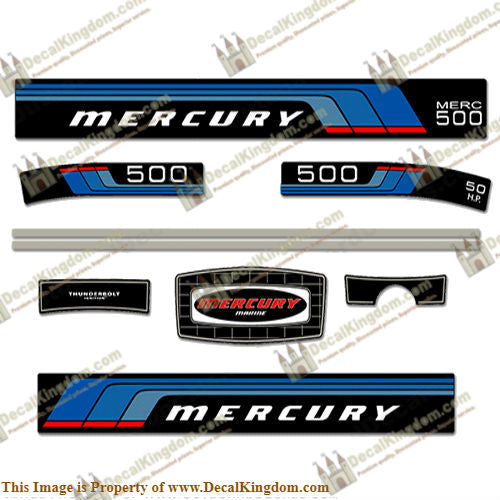 Mercury 1977 50HP Outboard Engine Decals