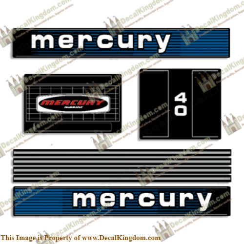 Mercury 1978 4hp Outboard Engine Decals