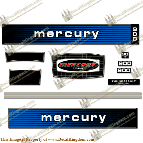 Mercury 1978 90HP Outboard Engine Decals