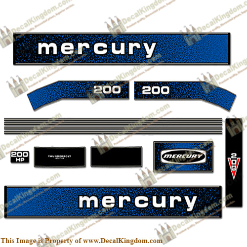 Mercury 1979 200HP Outboard Engine Decals