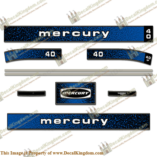 Mercury 1979 40HP Outboard Engine Decals