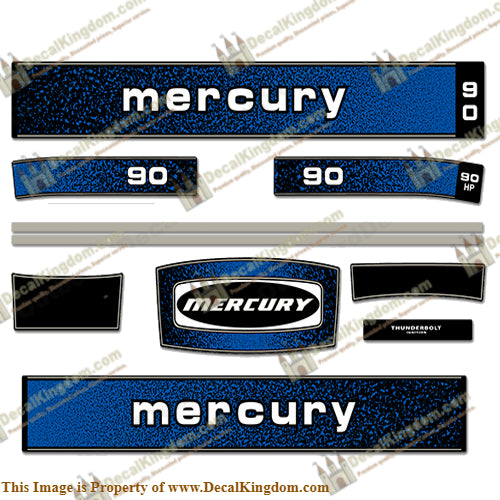 Mercury 1979 90HP Outboard Engine Decals