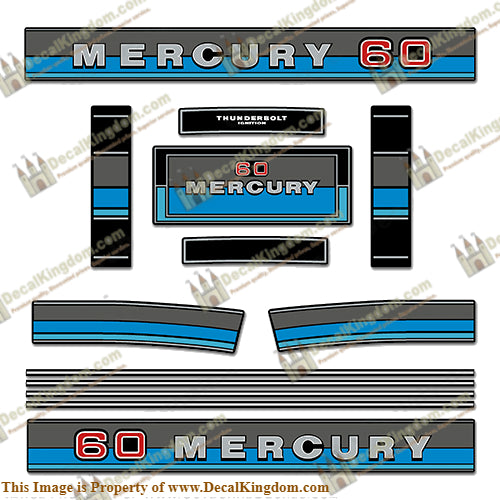 Mercury 1980-1982 60HP Outboard Engine Decals
