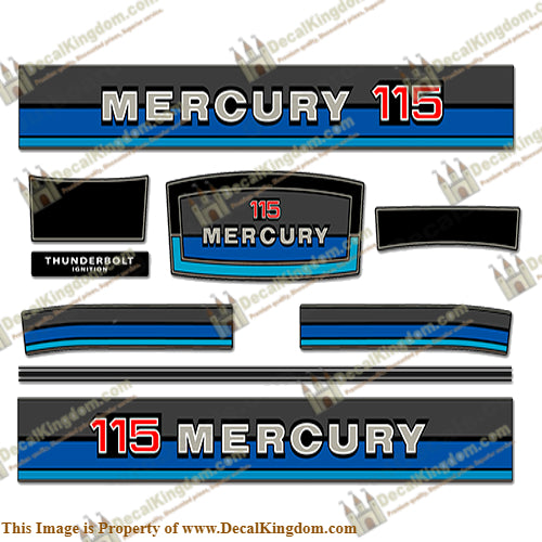 Mercury 1980 - 1982 115hp Outboard Decals