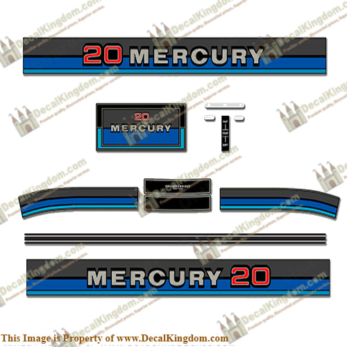 Mercury 1980 20HP Outboard Engine Decals