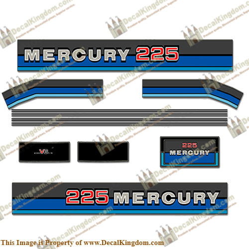 Mercury 1980 225HP Outboard Engine Decals
