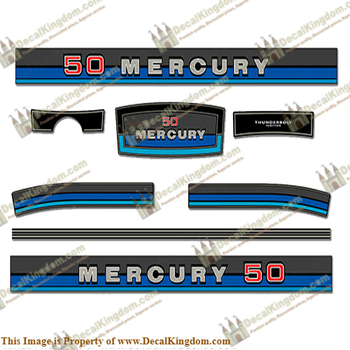 Mercury 1980 50hp Outboard Decals